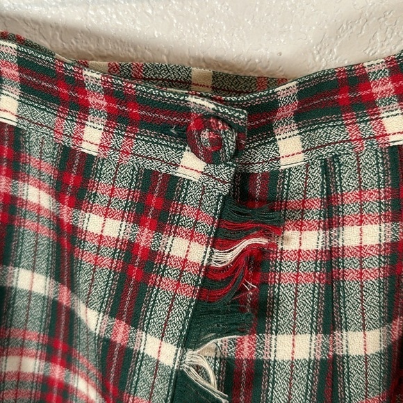 Susan Bristol Vintage Plaid Pleated Wrap Maxi Skirt English Holiday Size 10 - Picture 3 of 9